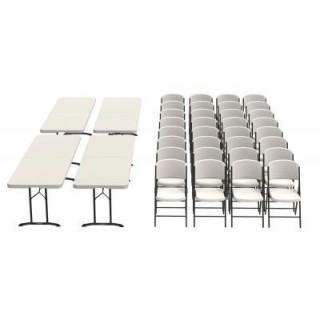 (4) 8-Foot Fold-in-Half Tables and (32) Chairs Combo (Commercial) 364