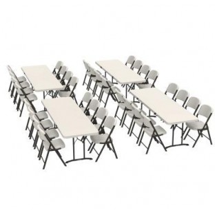 (4) 8-Foot Fold-in-Half Tables and (32) Chairs Combo (Commercial) 364