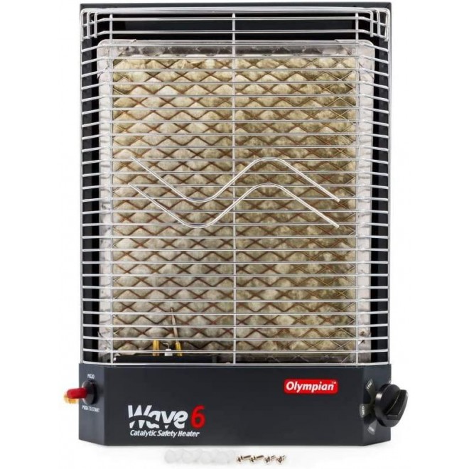 RV Wave-6 LP Gas Catalytic Safety Heater, Adjustable 3200 to 6000 BTU, Warms 230 Square Feet of Space, Portable and Wall Mountable