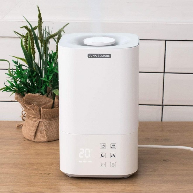 Square Ultrasonic Air Humidifiers for Bedroom | Warm Mist Whole House Nursery Vaporizer for Babies