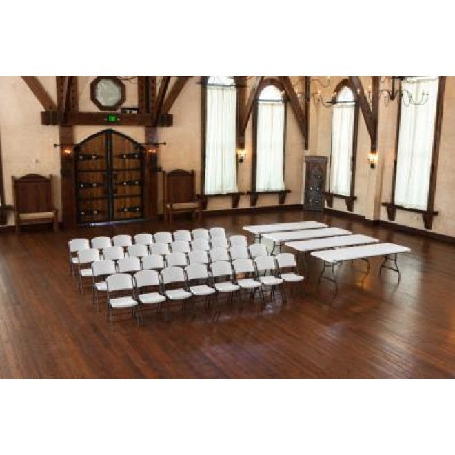 (4) 8-Foot Stacking Tables and (32) Chairs Combo (Commercial) 362