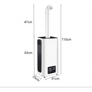 Ultrasonic Humidifier Industrial, Commercial Cold Mist Humidifier - Extended Spray Tube and Led Screen, 23.8l Automatic Timing with Remote Control