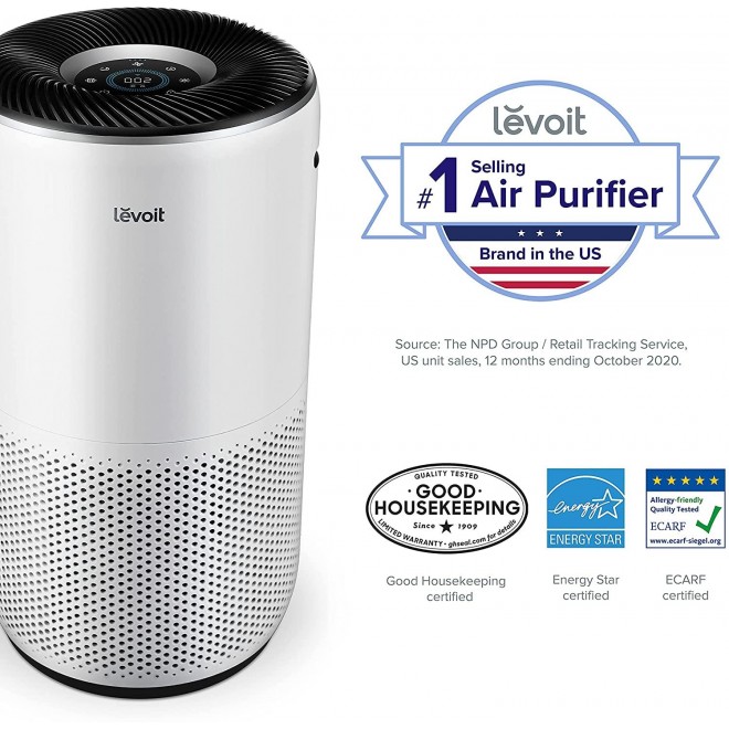 Air Purifier for Home Large Room, Smart WIFI and Alexa Control, H13 True HEPA Filter for Allergies, Pets, Smoke, Dust, Auto Mode, PM2.5 Display, Core 400S, 403 sq.ft, White