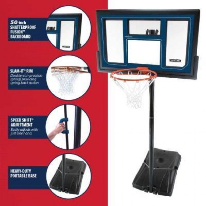 Adjustable Portable Basketball Hoop (50-Inch Polycarbonate) 171