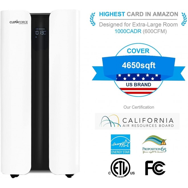 Extra Large Air Purifier for Home Large Room, Covers 3000 sqft, H13 True HEPA Filter, Removes 99.97% dust, pet Hair, Smoke, Odor, Pollen, VOCs, Commerical Air Cleaner for Office, Classroom