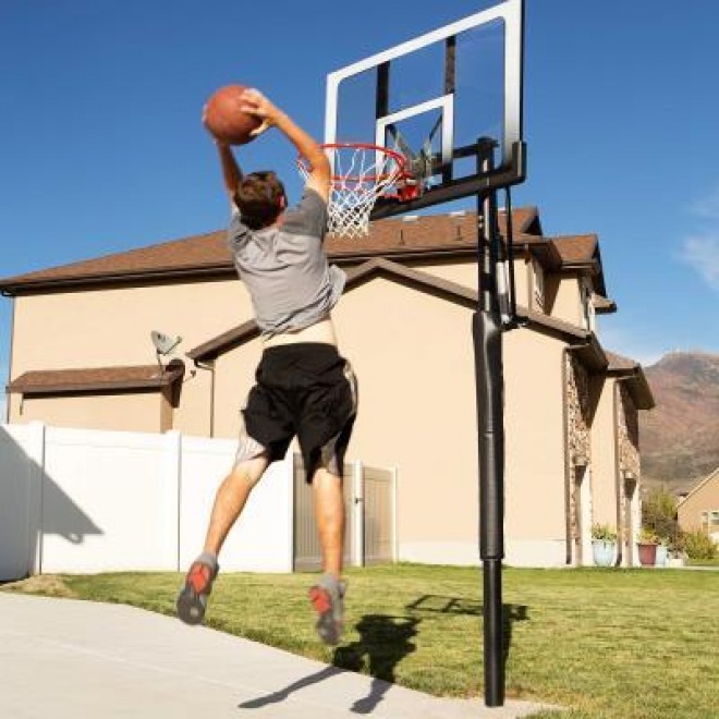 Adjustable In-Ground Basketball Hoop (52-Inch Polycarbonate) 210