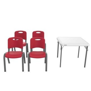 Childrens Table and (4) Stacking Chairs Combo 57