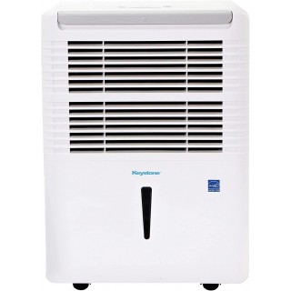 Electronic Controls 50-Pint High Efficiency Dehumidifier for The Dampest Large Rooms/Basements with Continuous Drain and Turbo Boost – Quiet Moisture Removal to Prevent Allergens, White