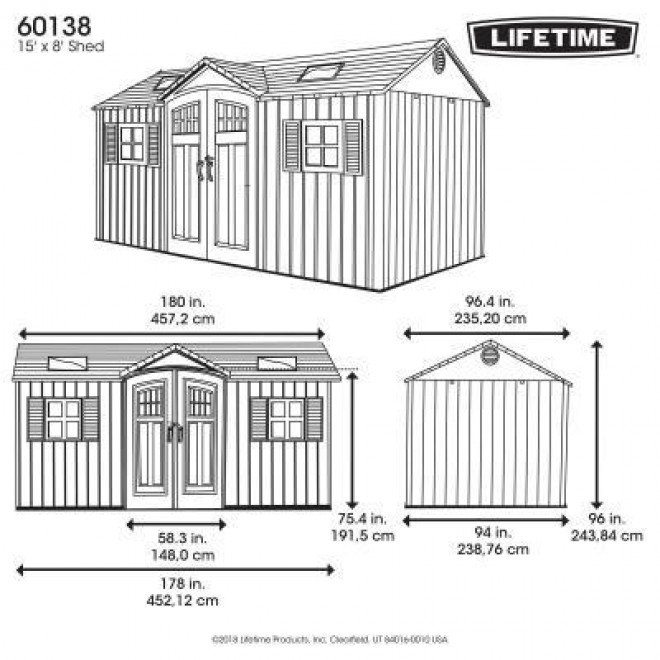 15 Ft. x 8 Outdoor Storage Shed 388
