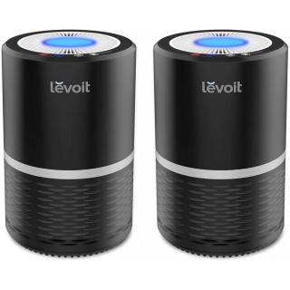 Air Purifier for Home Smokers Allergies and Pets Hair, True HEPA Filter, Quiet in Bedroom,Filtration System Eliminators, Odor Smoke Dust Mold, Night Light, 2-Yr Warranty, LV-H132, Black, 2PACK