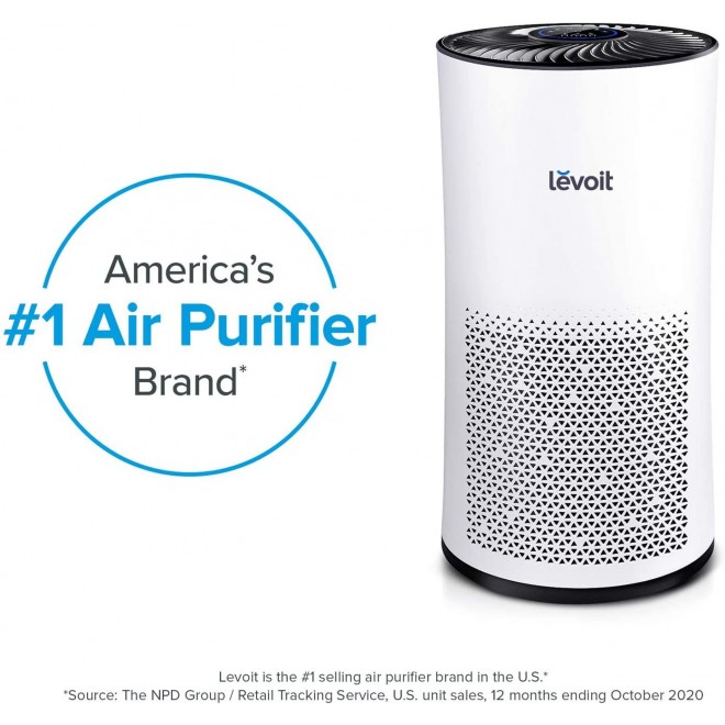 Air Purifier for Home Large Room, H13 True HEPA Filter for Bedroom, Auto Mode, Cleaners for Allergies and Pets, Smoke Mold Pollen Dust, LV-H133, White