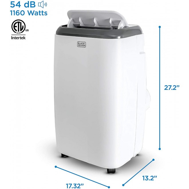 BPP08HWTB Portable Air Conditioner with Heat and Remote Control, 8,000 BTU SACC/CEC (12,000 BTU ASHRAE), Cools Up to 350 Square Feet, White