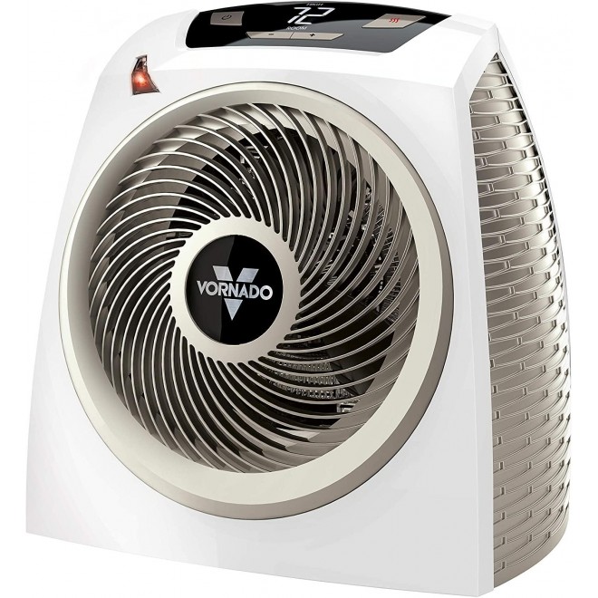 AVH10 Vortex Heater with Auto Climate Control, 2 Heat Settings, Fan Only Option, Digital Display, Advanced Safety Features, Whole Room, White
