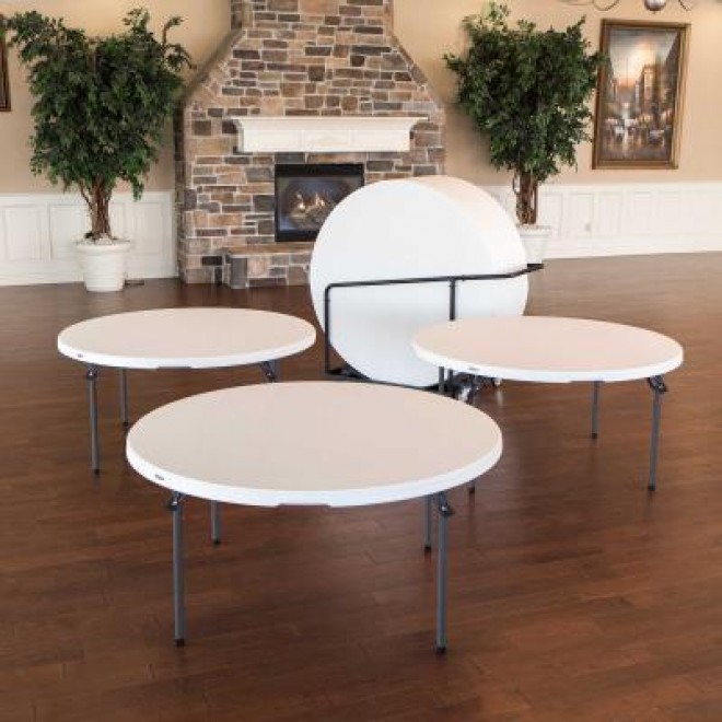 (15) 60 in. Round Tables and Cart Combo 393
