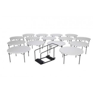 (15) 60 in. Round Tables and Cart Combo 393