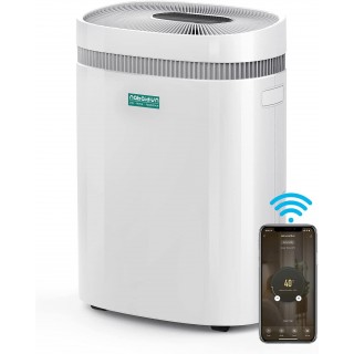 Dehumidifier-[2021 Upgraded] 50 Pints 3000Sq. Ft Dehumidifiers with WiFi APP Remote Control Universal Wheels Damp Rid Moisture Absorber for Home Basement Bedroom Business Closet Garage Living Rooms