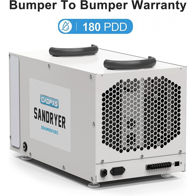 180 Pints Crawl Space Commercial Dehumidifier with Pump and Drain Hose 85 Pints/Day (AHAM) Humidity Control for up to 2,300 sq ft Basements, Water Damage Storage