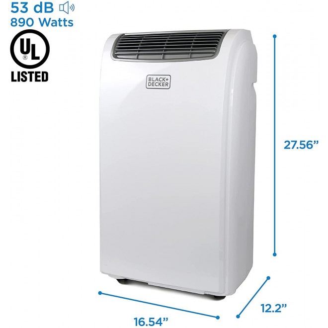 BPT06WTB Portable Air Conditioner with Remote Control, 6,000 BTU SACC/CEC (10,000 BTU ASHRAE), Cools Up to 250 Square Feet, White