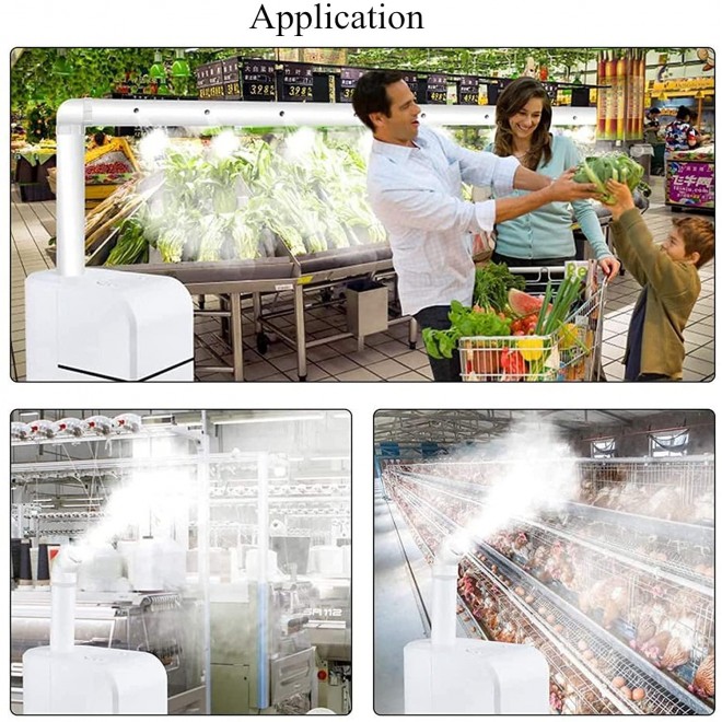 Commercial Grade Humidifier Industrial Humidifier 75 Pint Per Day 12L Water Tank 2000sq.ft 45-95%RH Humidifity for Grow Room Green House