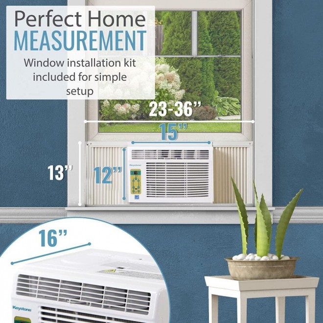 5,000 BTU Window Mounted Air Conditioner | Follow Me LCD Remote Control | Sleep Mode | 24H Timer | Auto-Restart | AC for Rooms up to 150 Sq. Ft | KSTAW05BE, 12.000, White