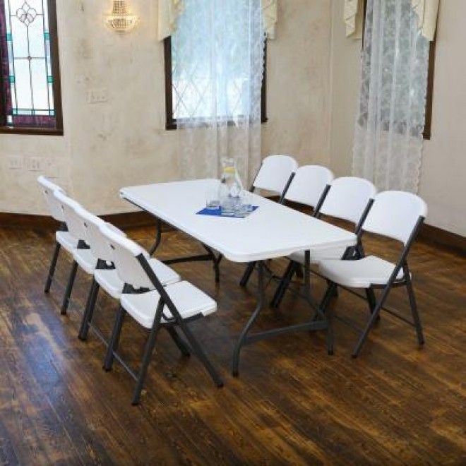 6-Foot Stacking Table and (8) Chairs Combo (Commercial) 219