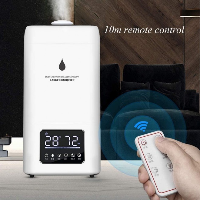 Ultrasonic Humidifier Industrial, Commercial Cold Mist Humidifier - Extended Spray Tube and Led Screen, 23.8l Automatic Timing with Remote Control