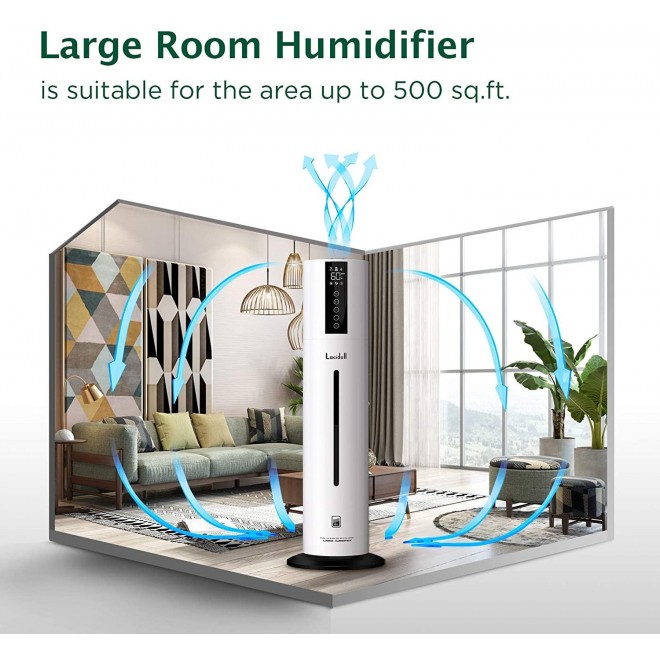 8L Humidifier for large room, Quiet Ultrasonic Humidifiers for Bedroom, Humidifier for more than 24 Hours of Run Time, 360° Nozzle, Auto Shut-Off and Easy to Clean