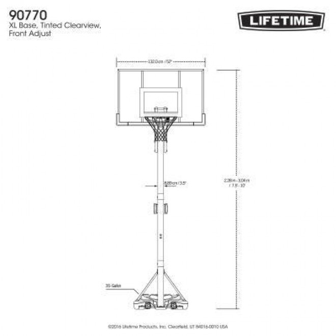 Adjustable Portable Basketball Hoop (52-Inch Polycarbonate) 213