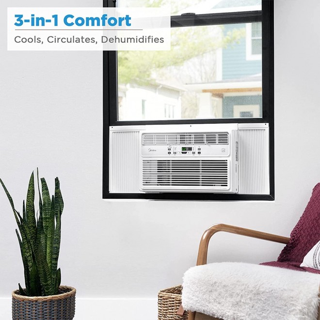 MAW12R1BWT 12,000 BTU EasyCool Window Air Conditioner, Fan-Cools, Circulates, and Dehumidifies Up to 550 Square Feet, Has A Reusable Filter, and Includes an LCD Remote Control, 12000, White