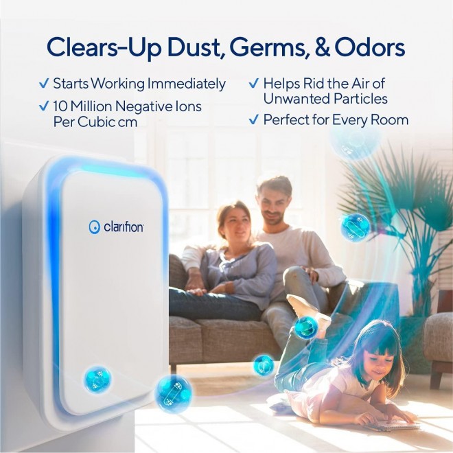 Negative Ion Generator with Highest Output (10 Pack) Filterless Mobile Ionizer & Travel Air Purifier, Plug in, Eliminates: Pollutants, Allergens, Germs, Smoke, Bacteria, Pet Dander & More