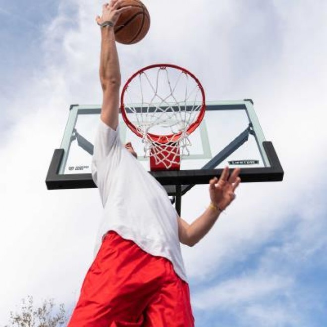 Mammoth Bolt Down Basketball Hoop (54-Inch Tempered Glass) 358