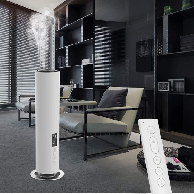 Air Humidifier Floor to Add Water Home Bedroom Office Top Filling Ultrasonic Custom Humidity Remote Control Sleep Mode LED Display Low Sound Silent Large Capacity Essential Oil Diffuser