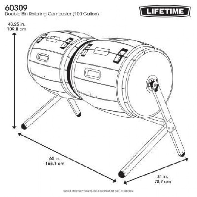 Double Bin Rotating Composter (100 gallon) 173