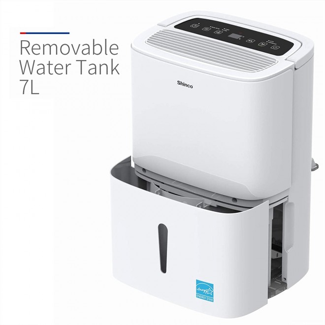 5,000 Sq.Ft Energy Star Dehumidifier with Pump, Ideal for Home, Basement, Bedroom, Bathroom, 7L Water Tank, Continuous Drain, Quietly Remove Moisture & Control Humidity - (70Pint with Pump)