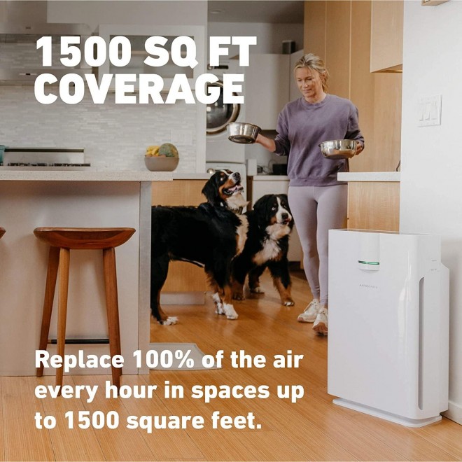 Smart True HEPA Air Purifier 2.0 for Extra-Large Rooms with Medical Grade H13 HEPA Filter, 5-in-1 Home Air Cleaner for Allergies, Asthma, Pets, Odors, Smokers, 1500+ Sq Ft Coverage - HSP002