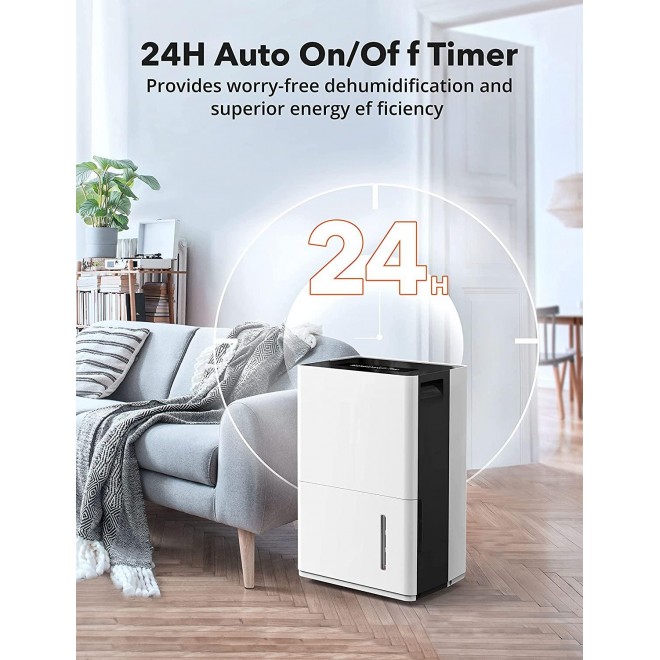 50 Pint Dehumidifier with Pump, 4,500 Sq. Ft , 6L Water Tank, Intelligent Humidity Control, Continuous Drainage for Living Room/Basement/Closet/Bedroom/ Bathroom