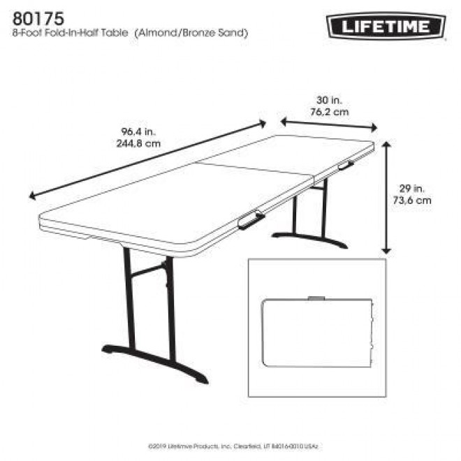 8-Foot Fold-In-Half Table (Commercial) 34