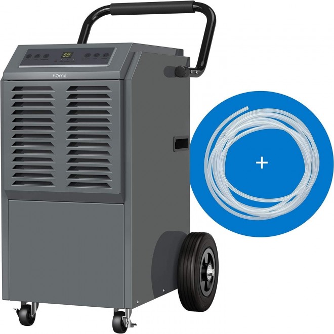 Commercial Grade 140 Pint Dehumidifier - Built-In Pump, Includes Drain Hose and Washable Filter - Ideal for Large Basements, Industrial or Commercial Spaces and Job Sites