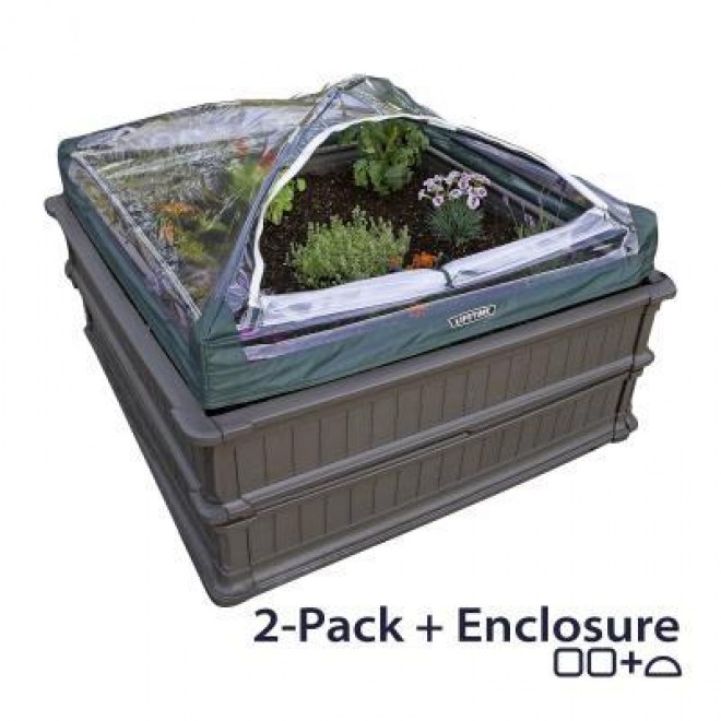 Raised Garden Bed Kit (2 Beds 1 Enclosure) 56