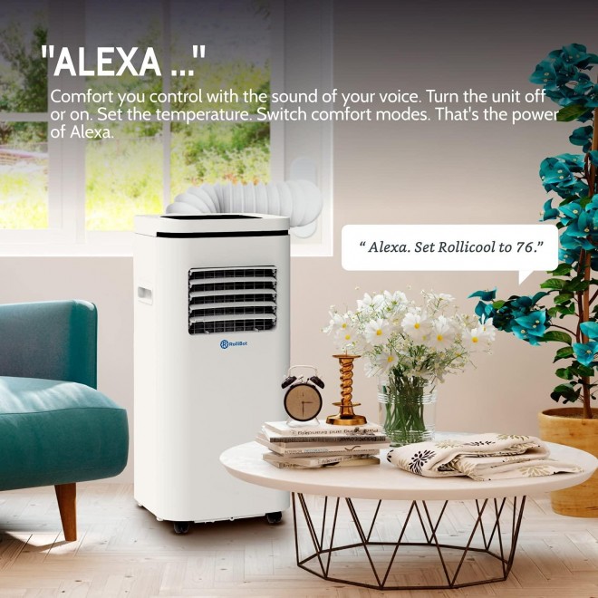 Enabled Smart Portable AC 10,000BTU — Cool & Dehumidify Rooms up to 275 sq ft, Control w/Alexa Voice Commands, Dual-Band WiFi & Bluetooth, iOS/Android App & Remote