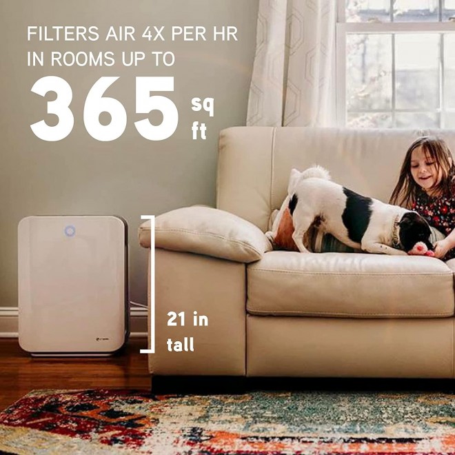 Air Purifier 4 in 1 High CADR True HEPA Filter, Large Rooms to 365 sq ft, UV Light Sanitizer Eliminates Germs, Filters Allergies, Pollen, Smoke, Dust, Pets, Mold, Odors, Quiet, AC5900WCA
