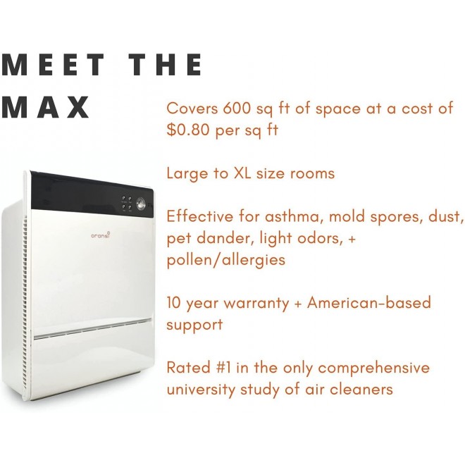 Max HEPA Air Purifier for Home, Cleans Air from Mold, Dust and Allergies, Covers up to 600 Square Feet